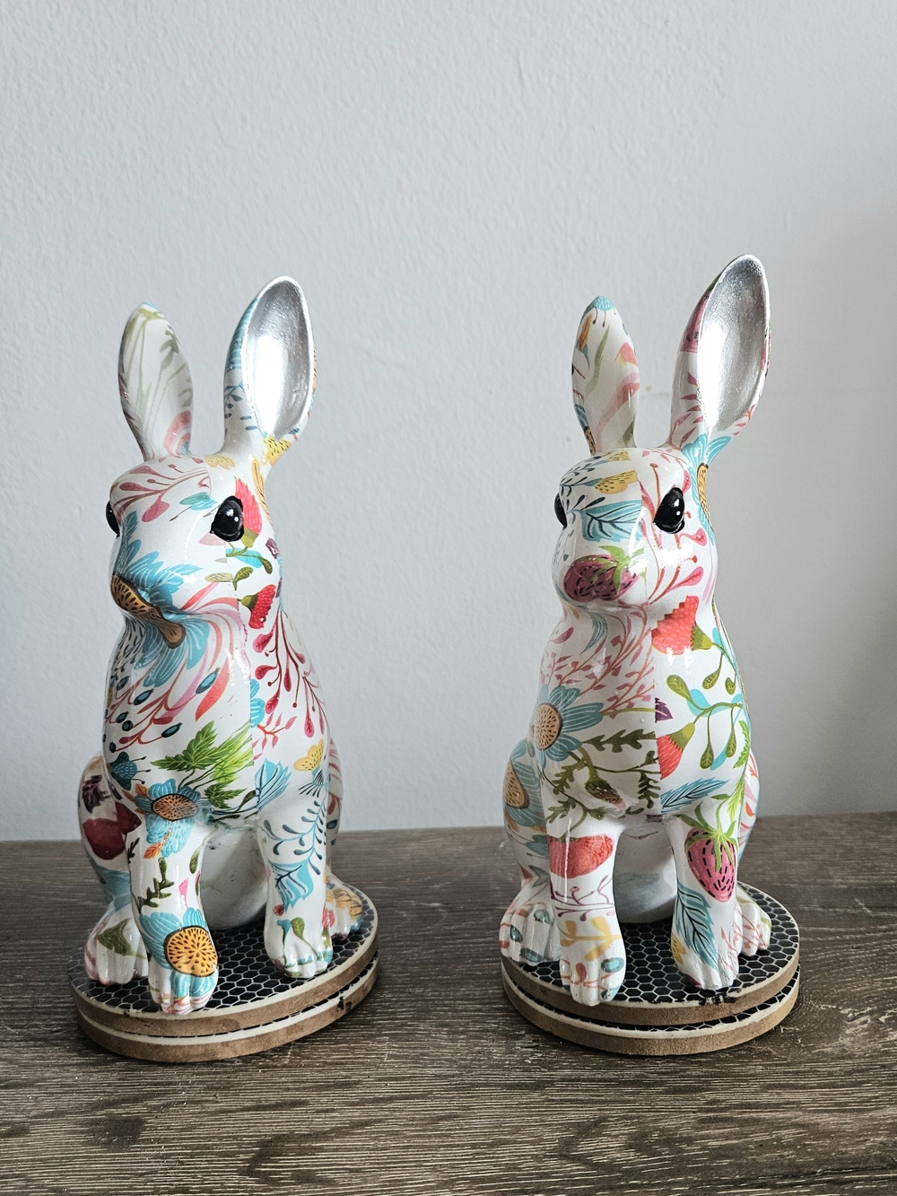 Home Decor Ceramic Bunny Figurine Pair